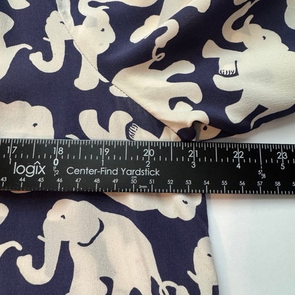 Lilly Pulitzer Elsa Elephant Navy and Cream Patterned Top - Picture 6 of 8